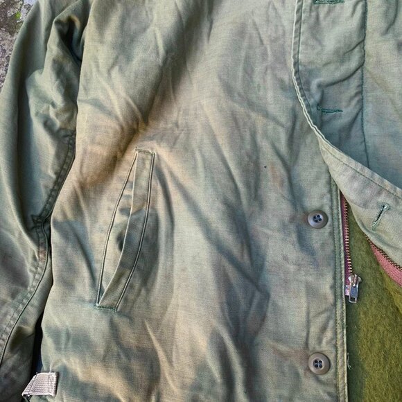 Boxy Vintage Fit Olive A-2 Deck Jacket - Picture 4 of 5